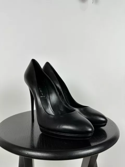 Women’s CASADEI Black Leather High Heels Pumps Shoes Size 41