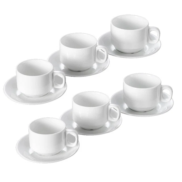 Set da 6 Tazzine Caff&egrave; Espresso Bianche Con Piattini <ul><li>Set caffè