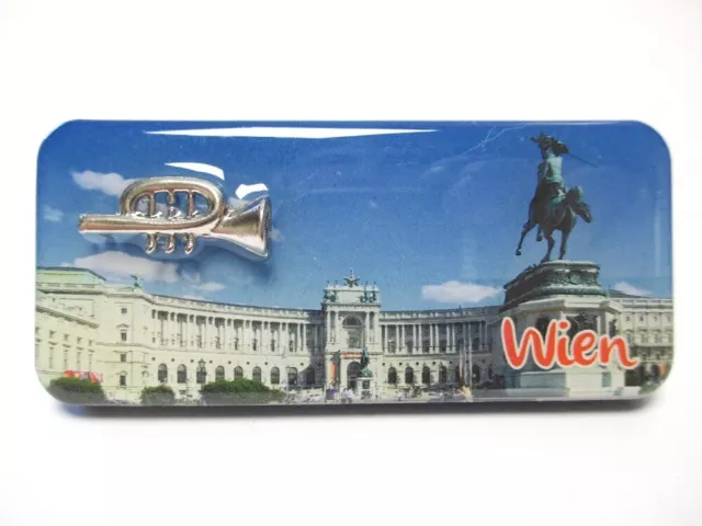 Wien Vienna Music Trompete Magnet Epoxid Souvenir Österreich 3D Ornament 3