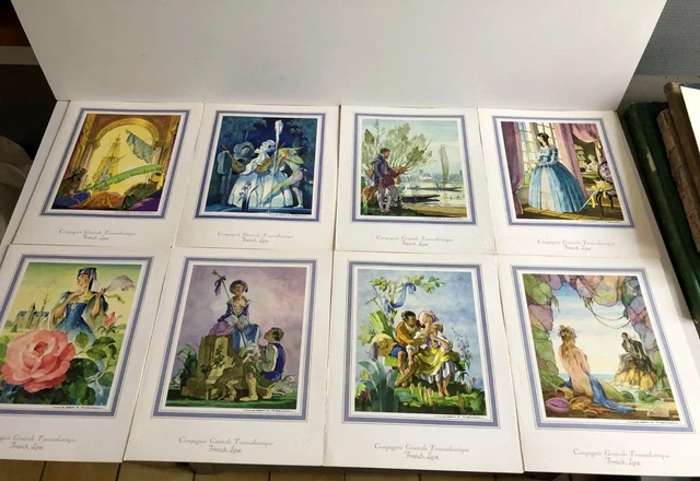 10 Menus Paquebot Francia Compagnie Generale Transatlantique French Line