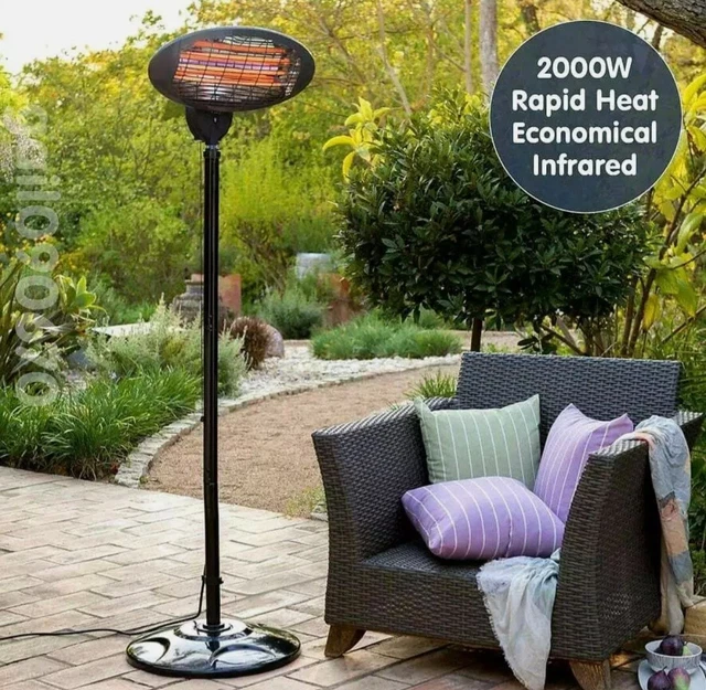Elektrische Stehterrassenheizung 2KW Gartenbalkon Außen Wasserdicht Neu