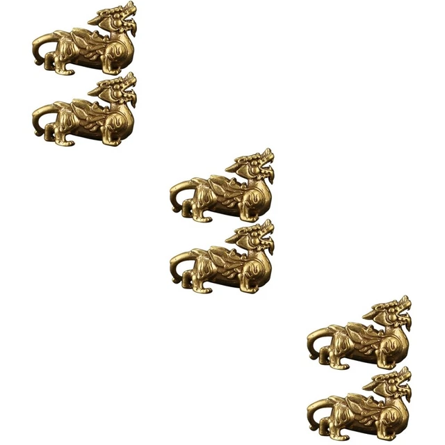 6 Pcs Décoration D'ornement Laiton Figurine Statue De Richesse