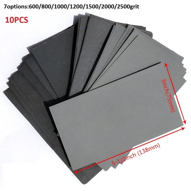 Juego de granos de papel de lija 600-2500 10 piezas 600/800/1000/ 1200/1500/2000/2500Grit