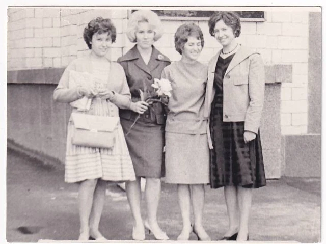 Portrait of four beautiful girls Vintage photo