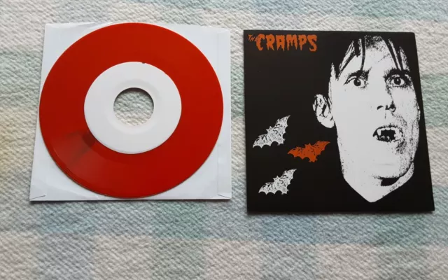 THE CRAMPS - Sunglasses After Dark / Human Fly / Caveman  7" EP ORANGE VINYL