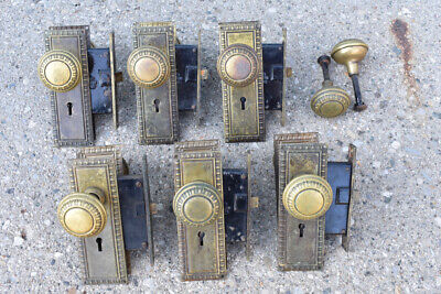 Set Matching Crete Door Knobs Backplates by Sargent Greek Antique Egg Dart