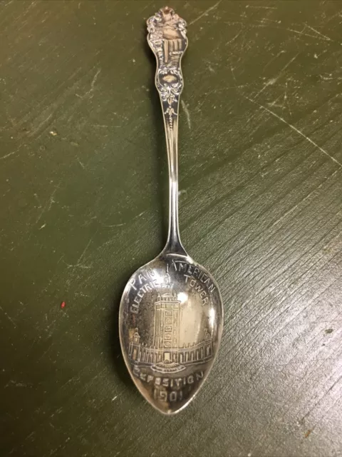 1901 Pan American Exposition World's Fair Electric Tower American Souvenir spoon