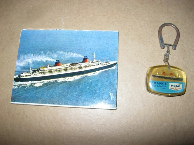 Porte-clés Vintage Paquebot France CGT 1962 – Métal Argenté, Collection Marine