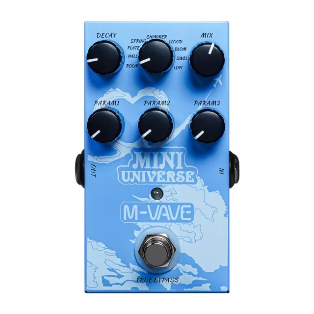 M-VAVE Mini Universe Digital Reverb Pedal 9 Reverb Electric Guitar Effects Pedal