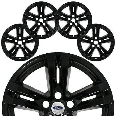 4 fit Ford Explorer XLT 2020-2021 Black 18" Wheel Skins Full Rim Covers Hub Caps