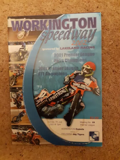 WORKINGTON vs TRELAWNY SPEEDWAY PROGRAMME 07/07/2002 (VERY GOOD CONDITION)
