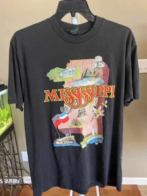 Vintage Mississippi T Shirt Single Stitch Tourist Men’s XL USA 80s 90s