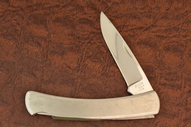 Buck Made In Usa 1991 Stainless Lockback Knife 522 Nice (14737)