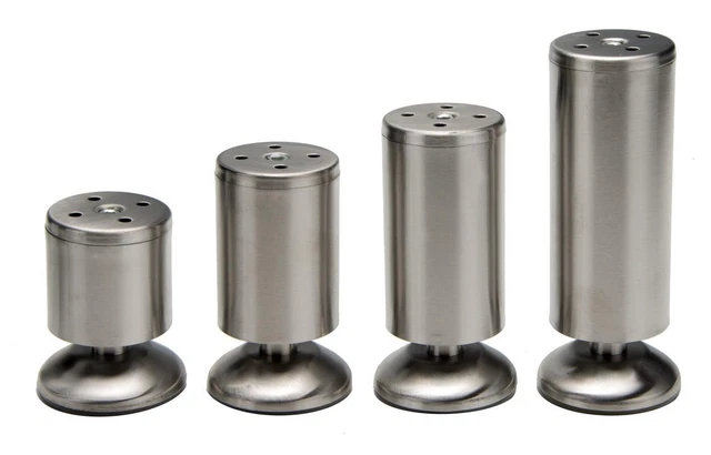 Nivellierfüßchen Silber Nivellierfuß M6, M8, M10 Fuß Standfuß Nivellierfüße Füßchen Fuss Gummifüße M10