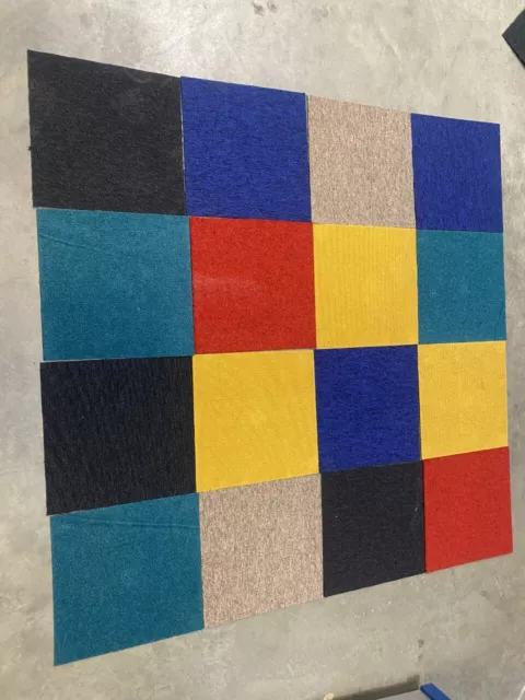 Patchwork Carpet Tiles Mixed Colours 40x40cm Great for Homes and Offices heavy