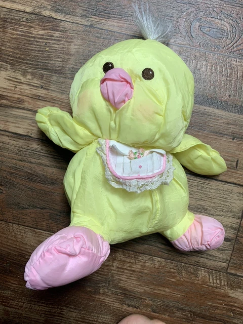 Fisher Price Puffalump Nylon Yellow Chick Plush 1986 Stuffed Animal Vintage