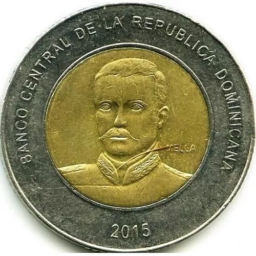 2015 Dominican Republic 10 Pesos Coin Republica Dominicana Moneda Banco Central