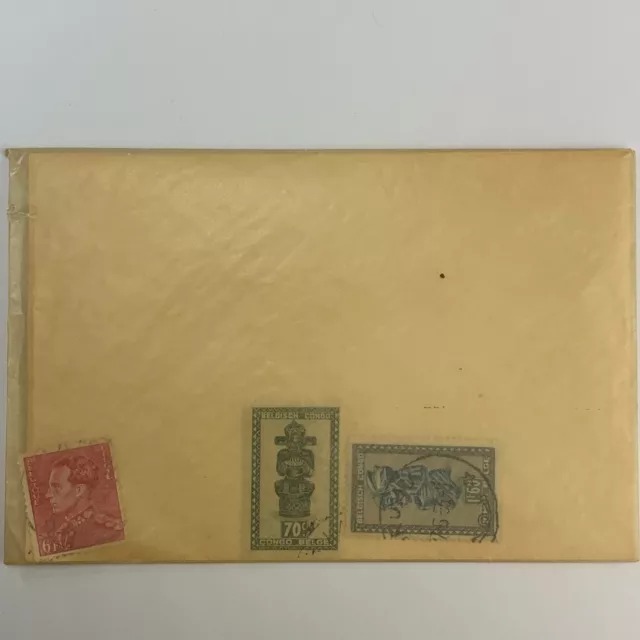 Set of 3 Stamps Belgium Belgian Congo 1948 70c Tshimanyi African Carving