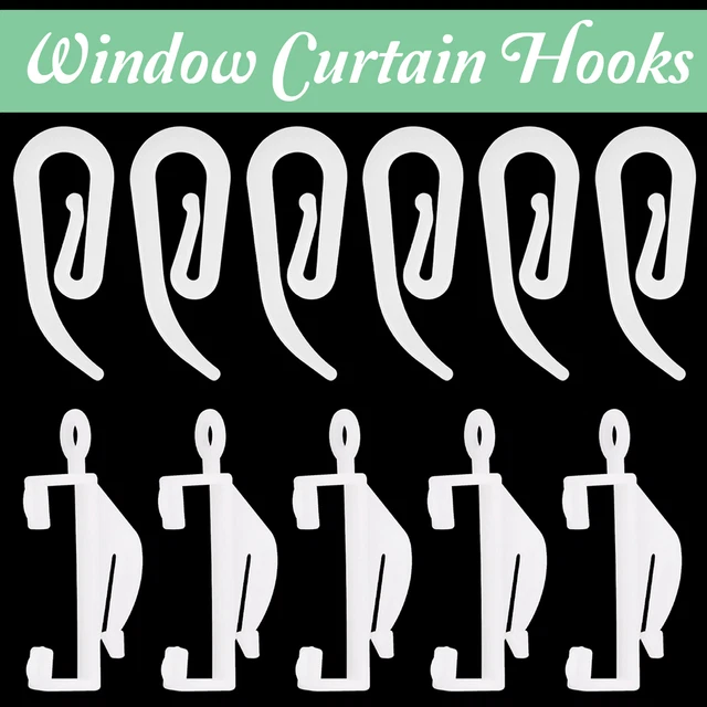 Lot De 24 Crochets De Rideau En Nylon Blanc Bouclés - Crochets Pour Ruban De Rideau Torsadé