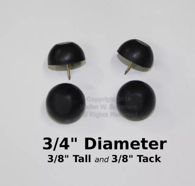 (4) 3/4" Rubber Cabinet/Case Feet Tack Bumper Victor Victrola/Edison Phonograph