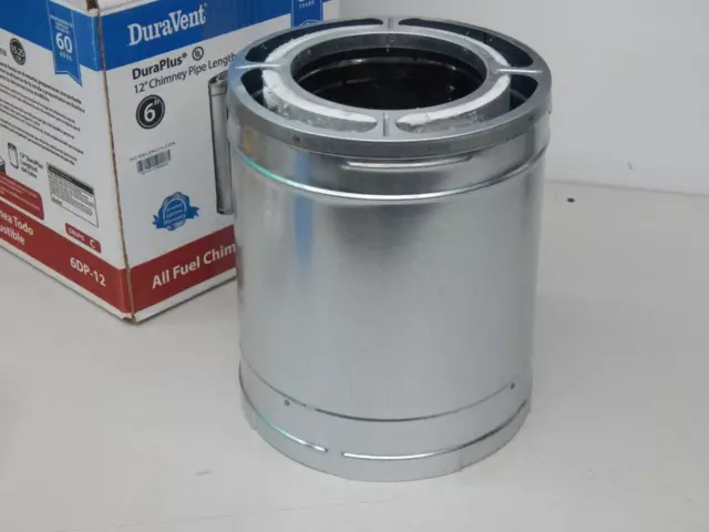DuraVent DuraPlus, 6DP-12, Triple Wall, 12 Inch, Chimney ​Pipe Length 6” ID
