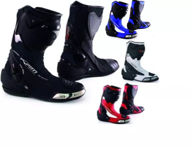 Bottes Racing Cuir Vachette Zip Renforts Chaussures Moto Motard Piste NO Sidi