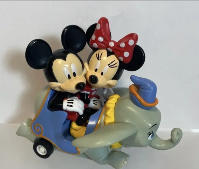 Disney Mickey Minnie Dumbo Pull Back Toy Figure Dumbo The Flying Elephant Ride