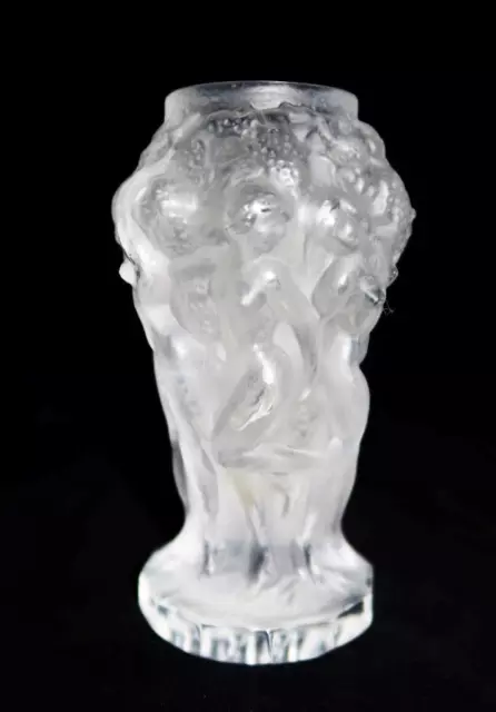 Pesinak Czech Bohemian Frosted Crystal Vase 5" Tall, Nudes Pesnicak