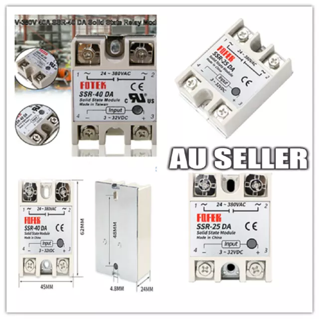 25A/40A/100A 250V SSR-25DA SSR-40DA SSR-100DA Solid State Relay Module Heat Sink