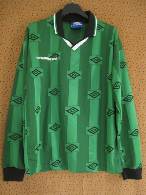 Maillot Umbro vert Vintage Jersey 90'S football manche longue retro - S