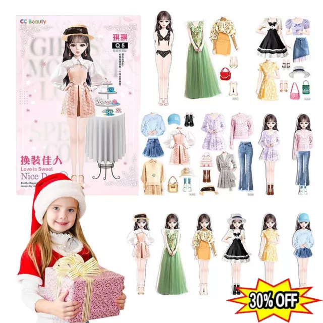 2024 New Magnetic Princess Dress-Up Paper Doll For Magnetic Baby Doll Dress O9O8