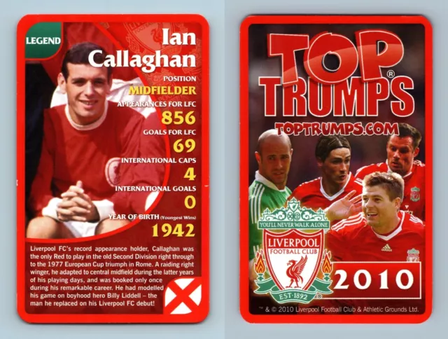 Ian Callaghan - Liverpool 2010 Top Trumps Specials Card