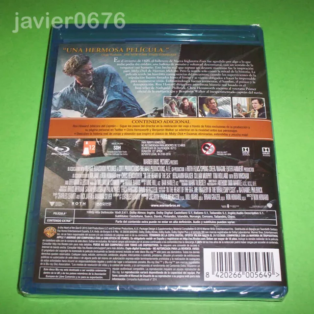 En El Corazon Del Mar Blu-Ray Nuevo Y Precintado 2