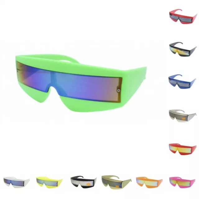 80s Visor Wrap Around Sunglasses Robot/Cyclops/Lady Gaga/Daft Punk/Neon Glasses