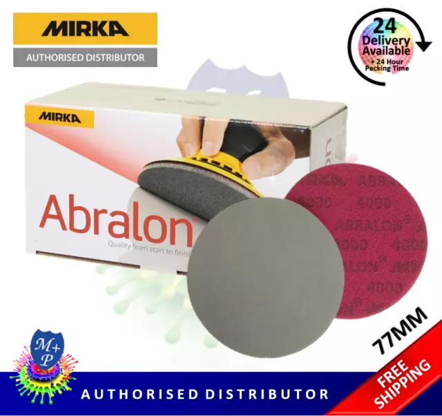 Discos de lijado abrasivo Mirka ABRALON 77 mm 3" 10 discos o 20 discos P500 a P4000