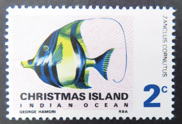1968 Christmas Island Stamps - Indian Ocean Fish Definitives - Single 2c MNH