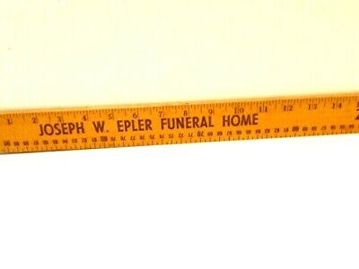 old advertising yardstick: Joseph Epler Funeral Home, Northumberland, PA