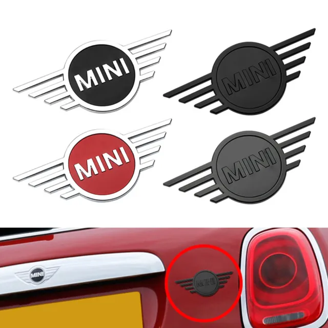 2 Stück Emblem Aufkleber glänzend schwarz Kofferraum Für Mini Cooper