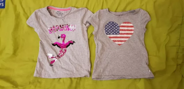 Girls' Grey Sequinned T-shirt Bundle (2 items) Age 6-7