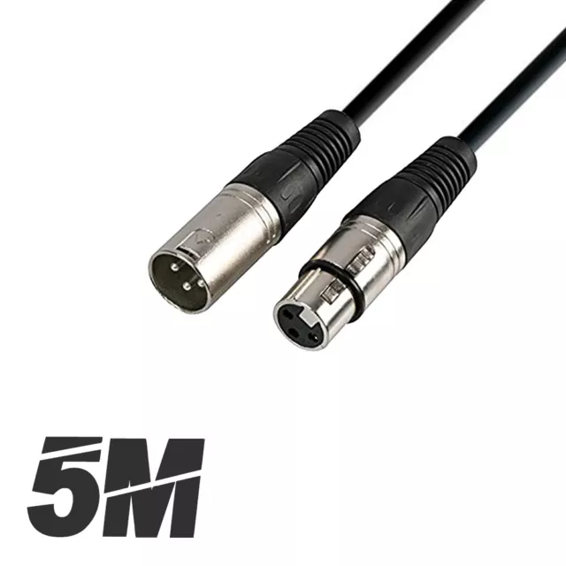 Roar 5M Cavo Piombo Microfono PA Sistema Audio Studio DJ XLR a XLR