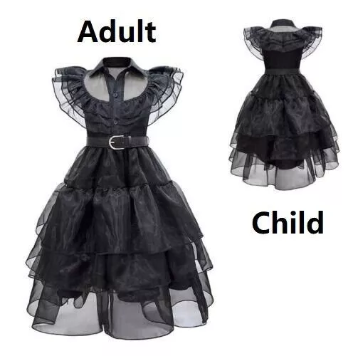 Black Fancy Gothic Tulle Lace Tutu Dress for Halloween Costume Cosplay Party