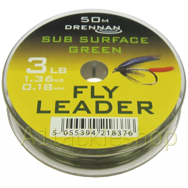 Drennan Sub Surface Green Fly Fishing Leader Tippet Material Line 3