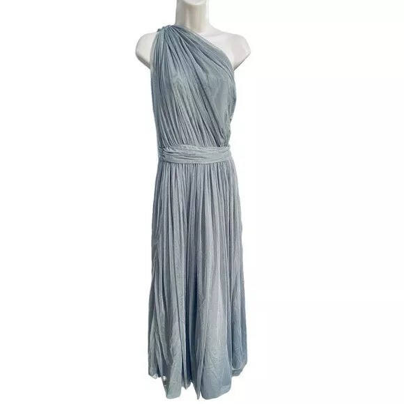 New! ASOS Premium Tulle One Strap Dress Maxi Formal Grey Silver size xl Nwt