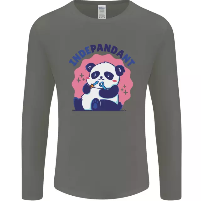 Indepandant Funny Independant Panda Bear Mens Long Sleeve T-Shirt