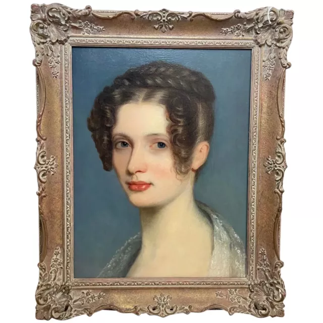 Incredible Early 19th Century Oil Painting Portrait Beautiful Young English Lady