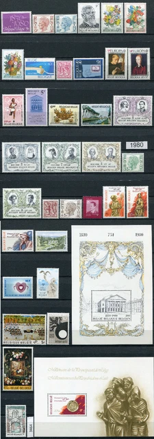 Belgien 1980 Jahrgang postfrisch ** ex aus Mi-Nr. 2013-2049 Block 49-50 (3464)