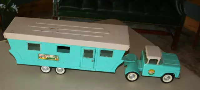 Nylint Truck Camper #6600 Turquoise Blue 1960's Metal Vintage