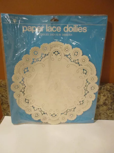 Vintage American Greetings 10 Inch White Paper Lace Doilies - Pack Of 12 USA