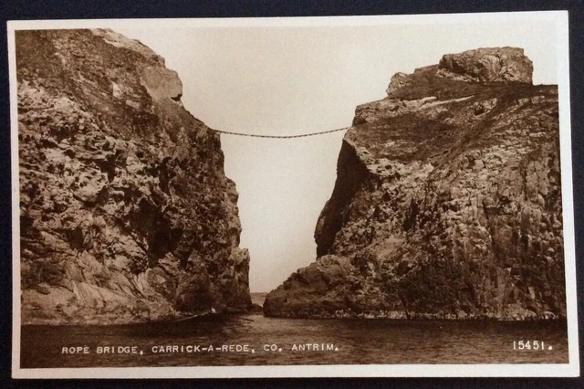 Carrick-a-Rede Rope Bridge, Co. Antrim, Valentine's RP (Real Photographic) 15451