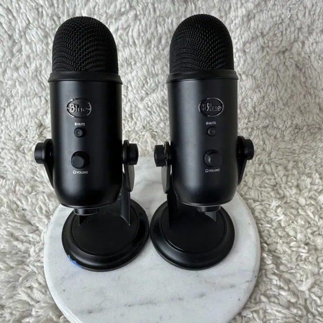 2 Blue Yeti USB Black Microphones for Gaming, Recording, Streaming, Podcasting